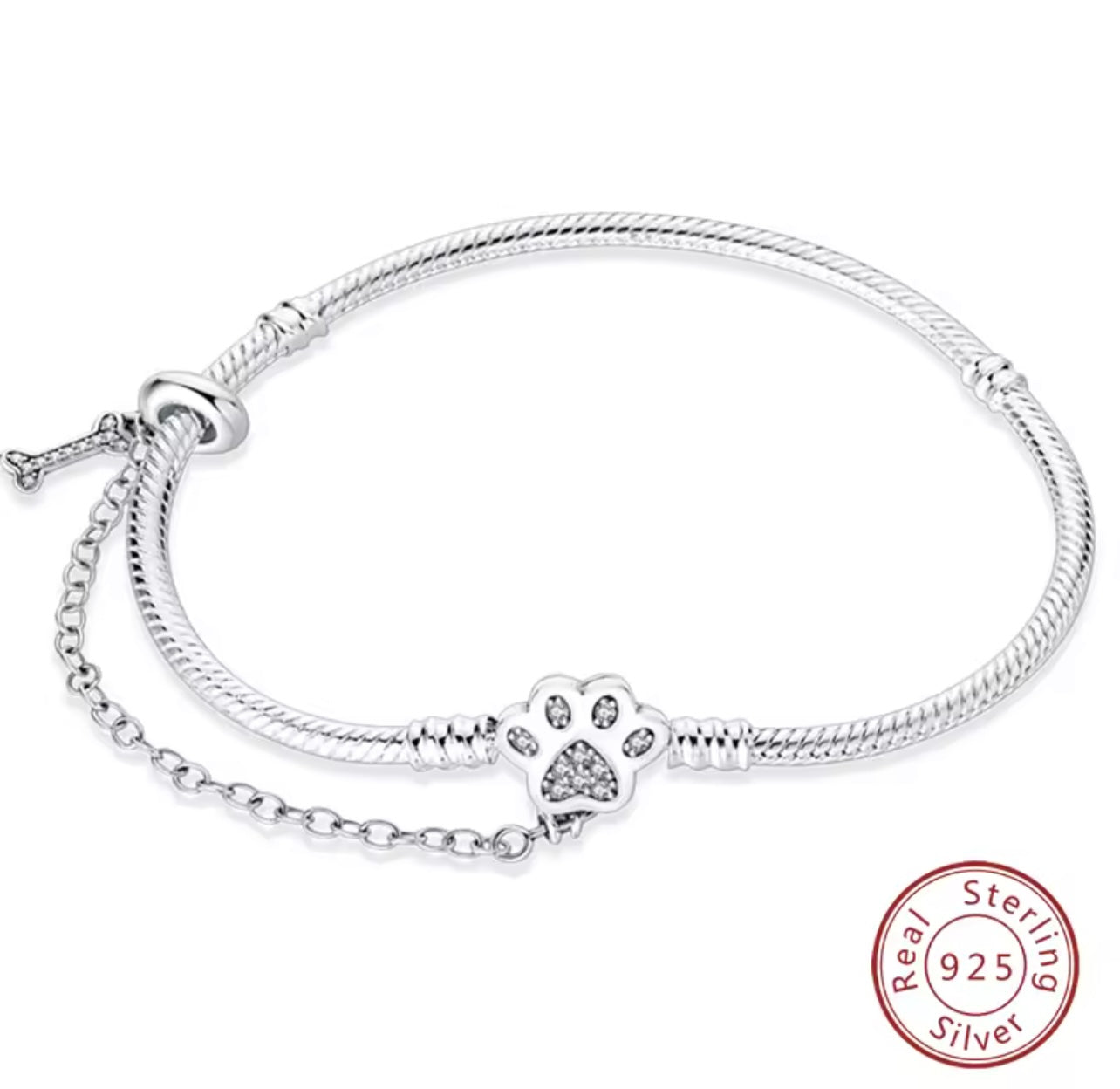 Pulsera plata huella 17cm