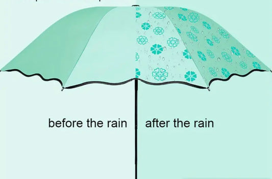 Paraguas verde plegable