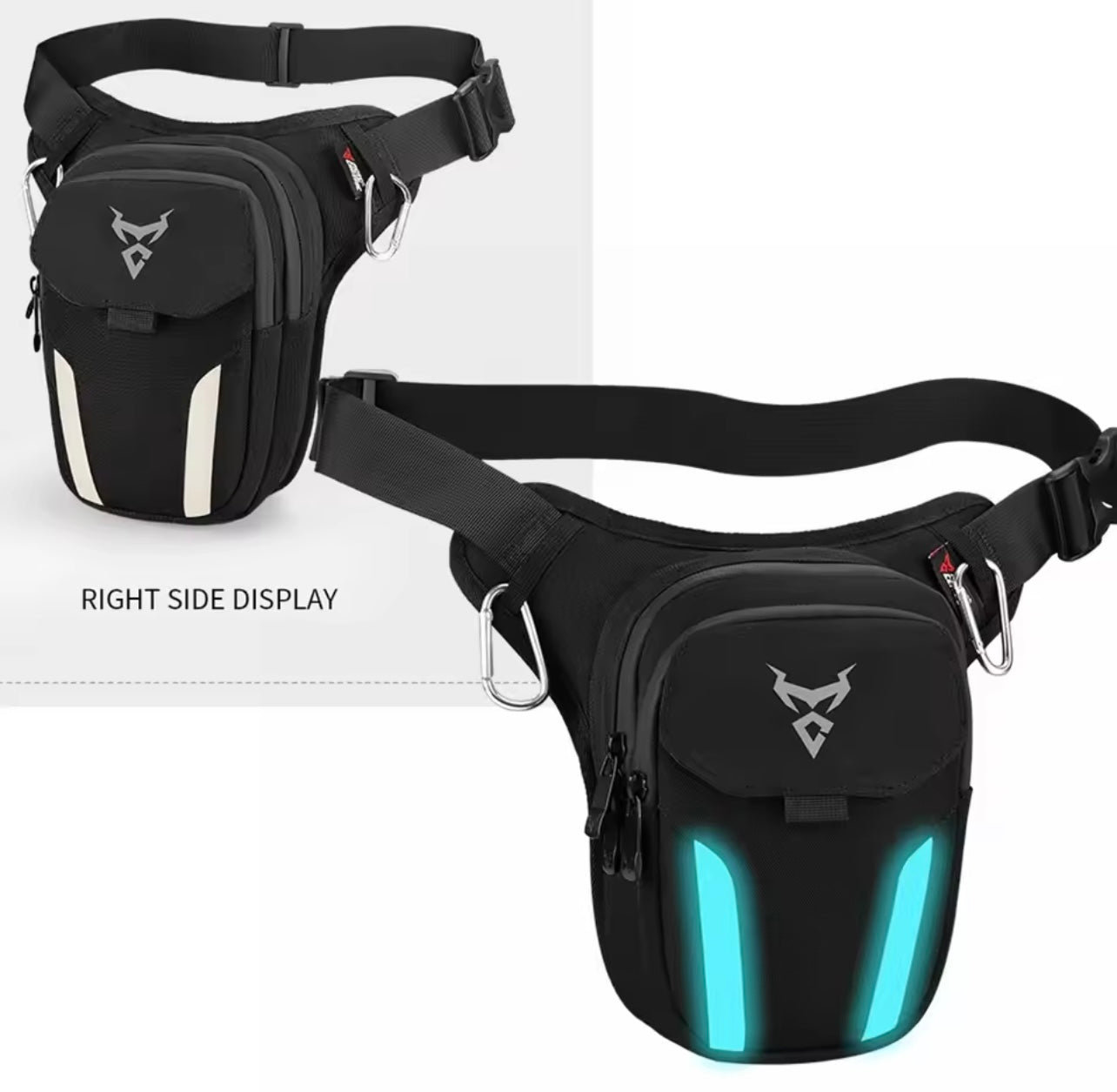 Bolso pierna led azul