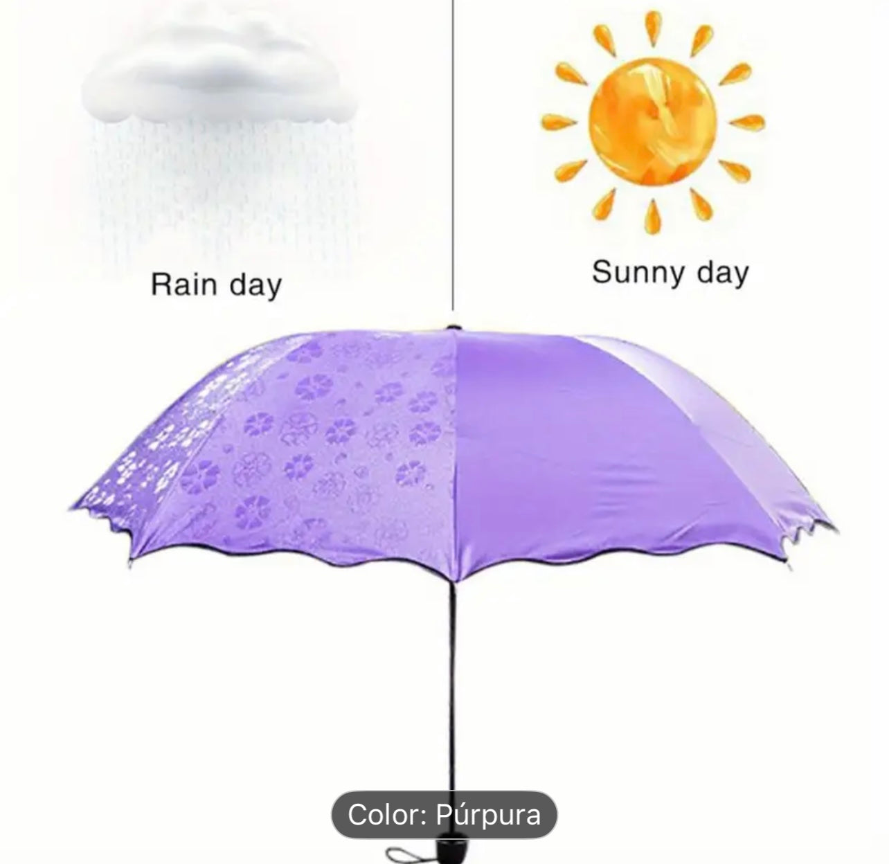 Paraguas lila plegable